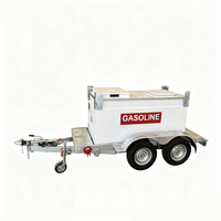 Distributeur de carburant portable 1000L/2000L avec réservoir, lubrifiant pour machine-outil de qualité industrielle, avec remorque pour le ravitaillement du générateur