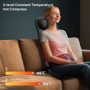 كرسي تدليك شياتسو للظهر مع خاصية التسخين، تدليك كامل للظهر بالعجن أو الدوران، وسادة تدليك بالاهتزاز للمكتب والمنزل - Product Image 4