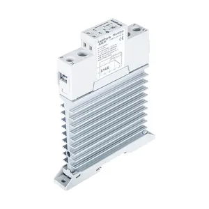 Integrated Heat Sink Solid State Relay Din Rail DC to AC 40A/480VAC Load 4-32VDC Input Single Phase SSR Industrial Automation