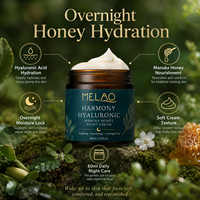 Crème de nuit pour le visage en marque propre pour peaux sèches, hydratante, nourrissante, soin de nuit réconfortant, hydratant riche à l'acide hyaluronique