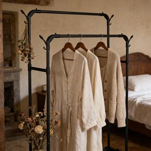 Porte-vêtements en acier au carbone, style sur pied, démontable, facile à déplacer, largeur au choix, pour <span class=keywords><strong>magasin</strong></span> <span class=keywords><strong>de</strong></span> vêtements et salon - Product Image 3