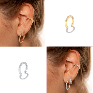Pendientes de Plata 925 de Alta Calidad con Circonita, Sin Perforación, para Mujer - Product Image 6