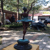 Ornement rétro, sculpture de danseuse de ballet en bronze coulé sur mesure, statue en bronze