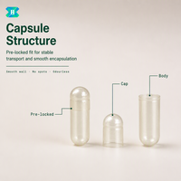 Capsules végétales vides coquilles de capsules dures végétaliennes HPMC algues à base de plantes dérivées