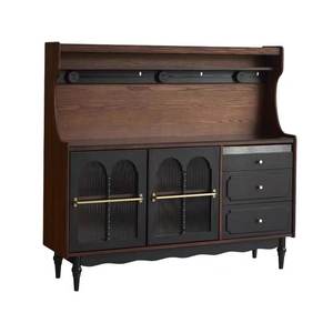 Buffet mural en bois massif de style mid-century, gain de place, salon, bar <span class=keywords><strong>à</strong></span> domicile, rangement pour <span class=keywords><strong>machine</strong></span> <span class=keywords><strong>à</strong></span> <span class=keywords><strong>café</strong></span> - Product Image 1