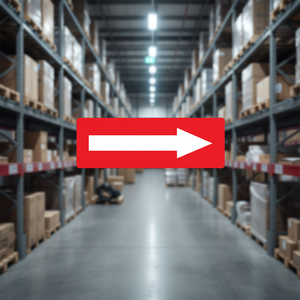 Pegatinas de Señalización de Tráfico con Flecha Recta a la Derecha para Almacenes de Vino y Cerveza, Áreas Industriales - Adhesivo 3M Resistente al Agua - Product Image 1