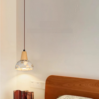 Suspension LED Terrazzo Minimaliste Moderne en Bois Massif avec Cordon Réglable pour Chambre, Îlot de Cuisine, Salle à Manger et Décoration