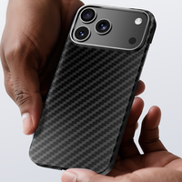 JOYPORODO V-K01 Étui de téléphone magnétique en fibre d'aramide de luxe, ultra-léger et fin, offrant une sensation tactile ultime pour iPhone Android