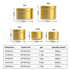 Vente en gros de boîtes de <span class=keywords><strong>bougie</strong></span> d'emballage en métal de 1oz 1.5oz 2oz 7oz boîte contenant en aluminium personnalisé <span class=keywords><strong>pour</strong></span> <span class=keywords><strong>bougie</strong></span> - Product Image 2
