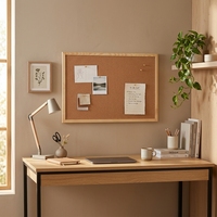 Tablero de Corcho con Marco de Madera de Pino Resistente de Primera Calidad, Tablero de Mensajes Decorativo para Montar en la Pared, Precio de Fábrica al por Mayor para Centros de Capacitación Universitarios