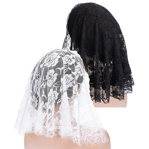 Mantilla de Encaje Floral Bordado para Boda Católica, Velo de Novia Suave con Encaje de Rosas para Iglesia/Capilla, Velos Cristianos para Novias - Product Image 2