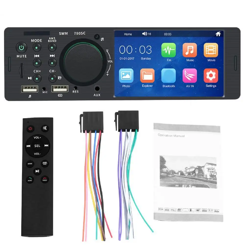 7805C 4 pollici HD Touch Screen Auto MP5 Player Usb ricarica rapida Dual USB vivavoce BT lettore Stereo per Auto per veicoli