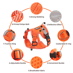 <span class=keywords><strong>Harnais</strong></span> de poitrine universel <span class=keywords><strong>pour</strong></span> chiens et chats, réfléchissant, rembourré, respirant, en maille, en nylon, écologique, sûr <span class=keywords><strong>pour</strong></span> une utilisation nocturne - Product Image 2