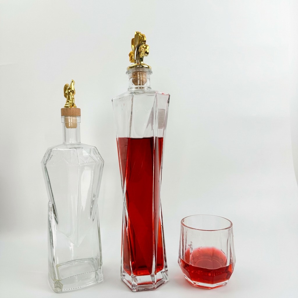 Faceted Crystal Heavy Base Bottle