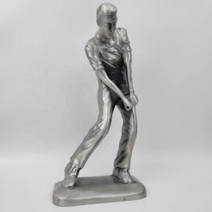 Usine personnalisé haut de gamme métal trophées Golf et volley-ball tasse Souvenir avec gris placage humain Sculpture gravure - Product Image 5