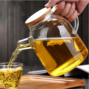 Set <span class=keywords><strong>Classico</strong></span> di Tazze per <span class=keywords><strong>Caffè</strong></span> e Tè in Vetro Trasparente Resistente al Calore con Coperchio in Bambù, Capacità 1000ml/1800ml - Product Image 4