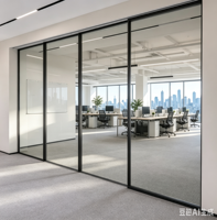 Puertas Corredizas Sin Rieles DEEZON, Modernas, de Aluminio, con Paneles de Vidrio Sin Marco, Insonorizadas, para Interiores de Oficina