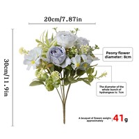 Fleur artificielle multi-têtes Mona Rose en gros, style nordique, pour la décoration de la maison, les mariages et les accessoires de scène