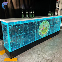 Barra de Bar Moderna en Forma de L de Acrílico con Luces LED Multifuncional para Sala de Estar, Hotel o Centro Comercial