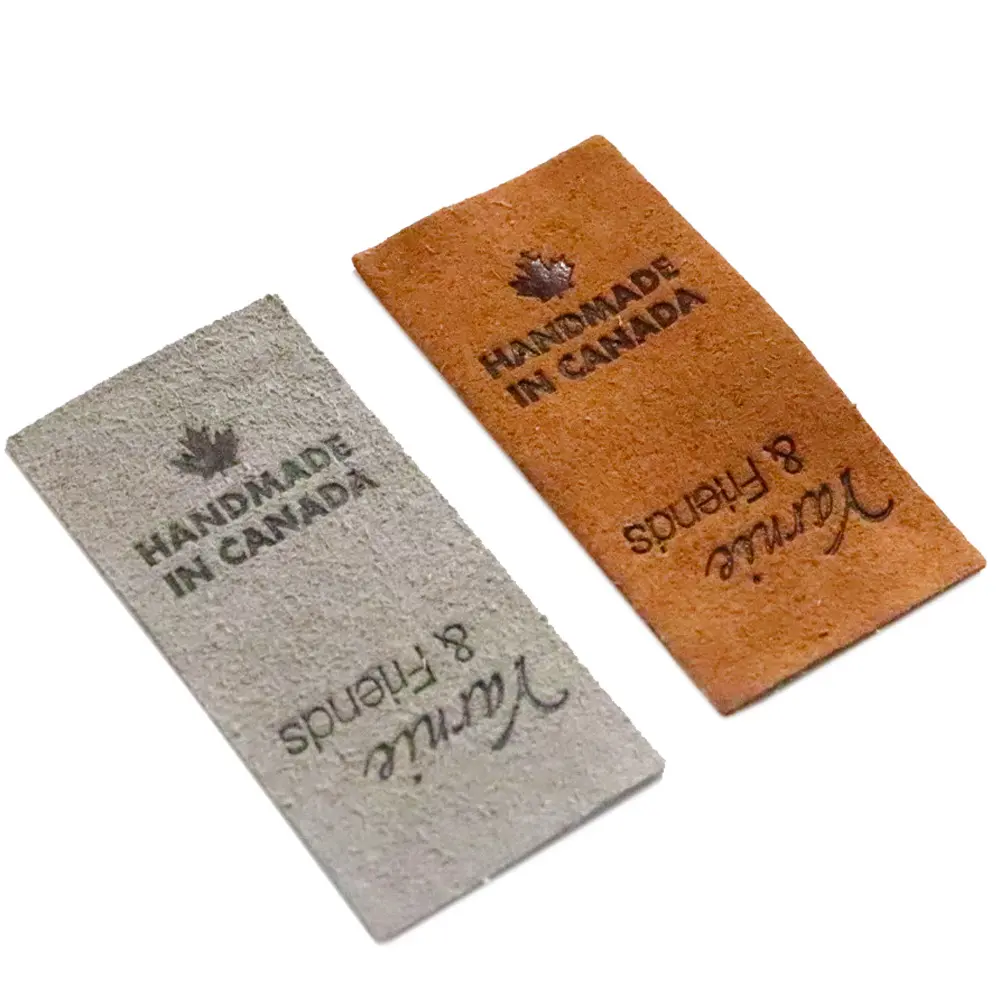 High Quality Custom Color Microfiber Suede Leather Label For Garment/Shoe/ Jeans Patches With Debossed Logo