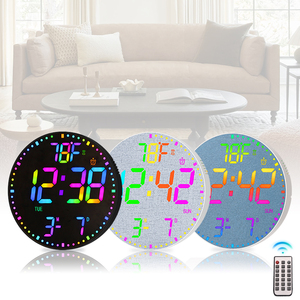 Reloj de Pared LED Moderno para Decoración del Hogar, 12 Pulgadas, Colorido, con Sensor de Luz Nocturna RGB, Fecha Digital, Temperatura, Control Remoto y Alarma - Product Image 3