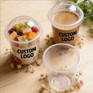Vasos Desechables de Plástico para Ensalada de Frutas con Logotipo Impreso para Fiestas, Café, Varias Capacidades, Vasos de Plástico Transparente - Product Image 5