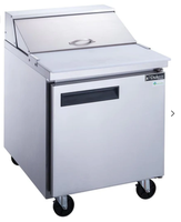 Réfrigérateur commercial 1 porte pour table de préparation alimentaire en acier inoxydable, grande capacité, idéal pour les collectivités