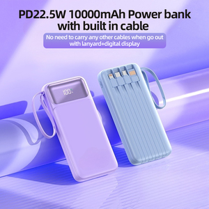 พาวเวอร์แบงค์แบบพกพาพร้อมหน้าจอดิจิตอล PD 22.5W ชาร์จเร็ว ความจุ 10000 มิลลิแอมป์  สายชาร์จในตัว 4 เส้น ดีไซน์พร้อมสายคล้องคอ - Product Image 4