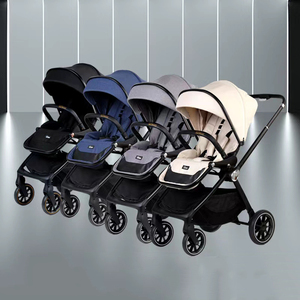 Vente en gros de poussette bébé pliable compacte 3 en 1 portable personnalisée avec plateau repas et siège auto - Product Image 3