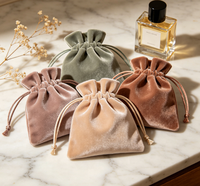 Pochette en velours recyclable à cordon, petit sac à bijoux, emballage cadeau pour mariage, bonbons, boucles d'oreilles, luxe, durable