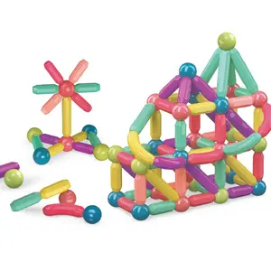 3D montaj yapı taşları manyetik topları ve sopa oyuncaklar çocuklar için eğitim manyetik oyuncaklar