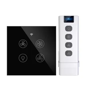 Interruptor inteligente do ventilador, interruptor inteligente do ventilador, interruptores inteligentes tuya, painel de controle do toque para o sistema de casa inteligente