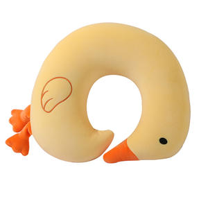Oreiller en forme de U en forme de canard mignon, support de cou portable, oreiller de voyage pour la sieste au bureau et l'utilisation en avion, matériau léger en polyester - Product Image 2