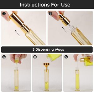 New Design 3ml 5ml 8ml <b>10ml</b> Spray Glass Perfume <b>Bottle</b> Atomizer Gold Transparent Square Portable Refillable Perfume Glass <b>Bottle</b> - Product Image 3