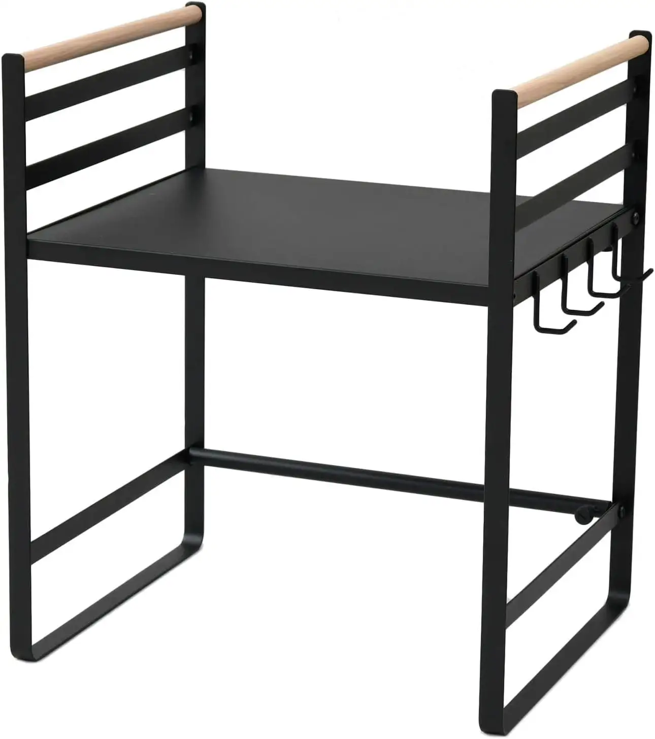 Scaffale Regolabile Per Microonde In Acciaio - Espandibile 40-67 Cm, 2 Ripiani, Con Ganci