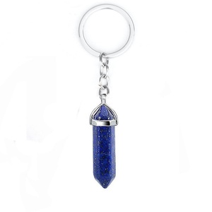 Llavero con Colgante de Piedra de Cristal Natural en Forma de Bala Hexagonal para Mujer, Portamonedas - Product Image 4