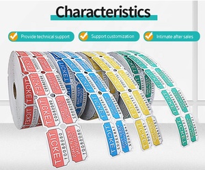 Double <strong>Raffle</strong> <strong>Ticket</strong> Roll 500/1000/2000 <strong>Tickets</strong> Per Roll Custom <strong>Raffle</strong> <strong>Tickets</strong> Size 2''X2'' - Product Image 2