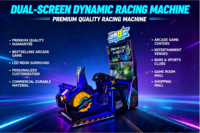 Machine de jeu d'arcade de course dynamique à double écran en métal, 1 joueur, 110/220V, garantie 1 an, prise en charge anglaise, jeu à monnayeur - Grande Vente