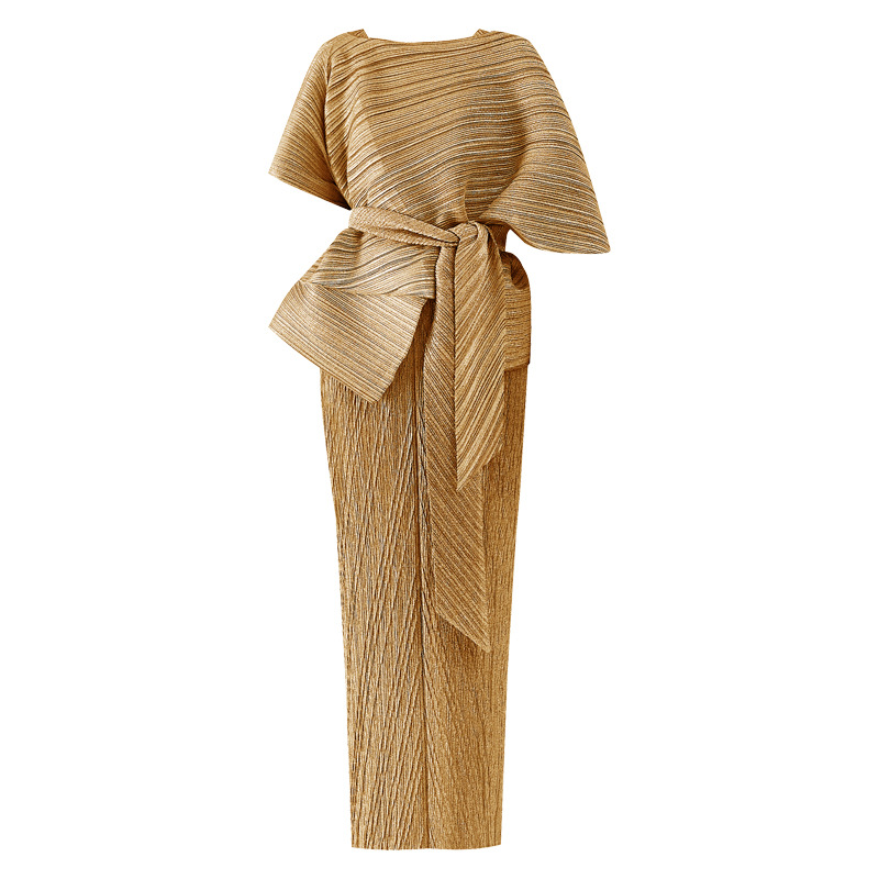 gold two piece dress set White with Gold Blazer and Skirt Set – SAM D'MONES