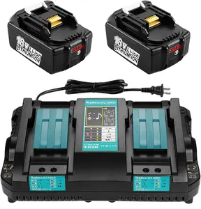 Carregador de bateria recarregável dc18rd, carregador de bateria makita dual charge 4a para 14.4v 18v 3ah 4ah 5ah 6ah 9ah bateria de ferramenta elétrica