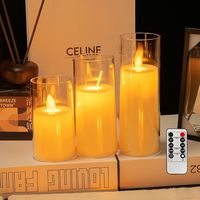 Bougies LED électriques en forme de pilier, couleur ivoire, à piles, pour centre de table, décoration pour mariage, anniversaire, Noël, Pâques, Diwali, fêtes