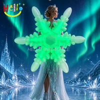 Costume gonflable flocon de neige portable avec ailes lumineuses LED pour défilé de Noël