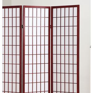 DB Modern-Antique Cherry Wood Shoji <b>Screen</b> Room Divider 4-Panel Foldable Oriental Design for Indoor Outdoor Art Deco for Office - Product Image 5