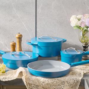 ชุดเครื่องครัวอลูมิเนียมกันติด<span class=keywords><strong>7</strong></span>ชิ้นสำหรับใช้ในครัวเรือนหม้อต้มนมหม้อซุปหม้อทอดพร้อมฝาปิด - Product Image 2