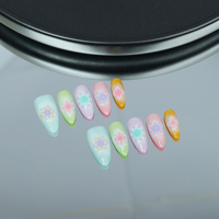 Uñas artificiales hechas a mano; Fruta de hielo de verano colorida; Fábrica de alta calidad reutilizable al por mayor.