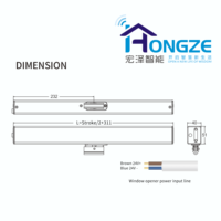 Abreventanas Eléctrico de Cadena de Alta Potencia 600N DC24V IP66 Impermeable con Carrera de 300mm para Claraboyas y Sistemas de Ventanas Inteligentes