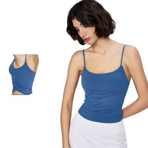 Ropa de Fitness de gimnasio de verano de 225Gsm para mujer, ropa deportiva de Yoga atlética de secado rápido con cintura elástica, logotipo frontal transpirable informal - Product Image 1