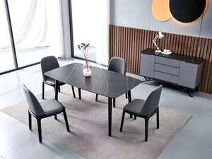 Modern Furniture Kitchen Dinning <strong>Table</strong> and 6 Chair Luxury Restaurant Metal Stainless Steel Marble <strong>Dining</strong> <strong>Table</strong> - Product Image 3