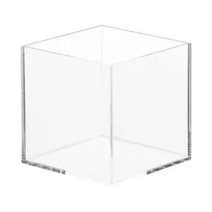 5 Side Box 4x4x4 inches perspex 100mm cube 3mm thickness high transparency