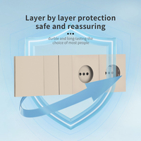 Interruptores y Enchufes de Pared WESA Ultrafinos con Botón Pulsador EU de 1/2/3 Vías con Enchufe USB Tipo C, Combinación Libre, Diseño Moderno de Lujo